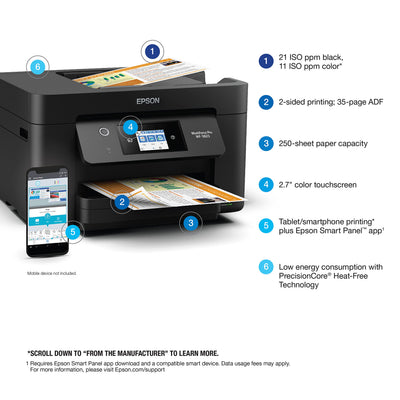 Epson WF-3823 bandeja de 250 hojas para reducir recargas frecuentes