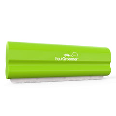 EquiGroomer front packaging in lime showing compact deshedding brush benefits