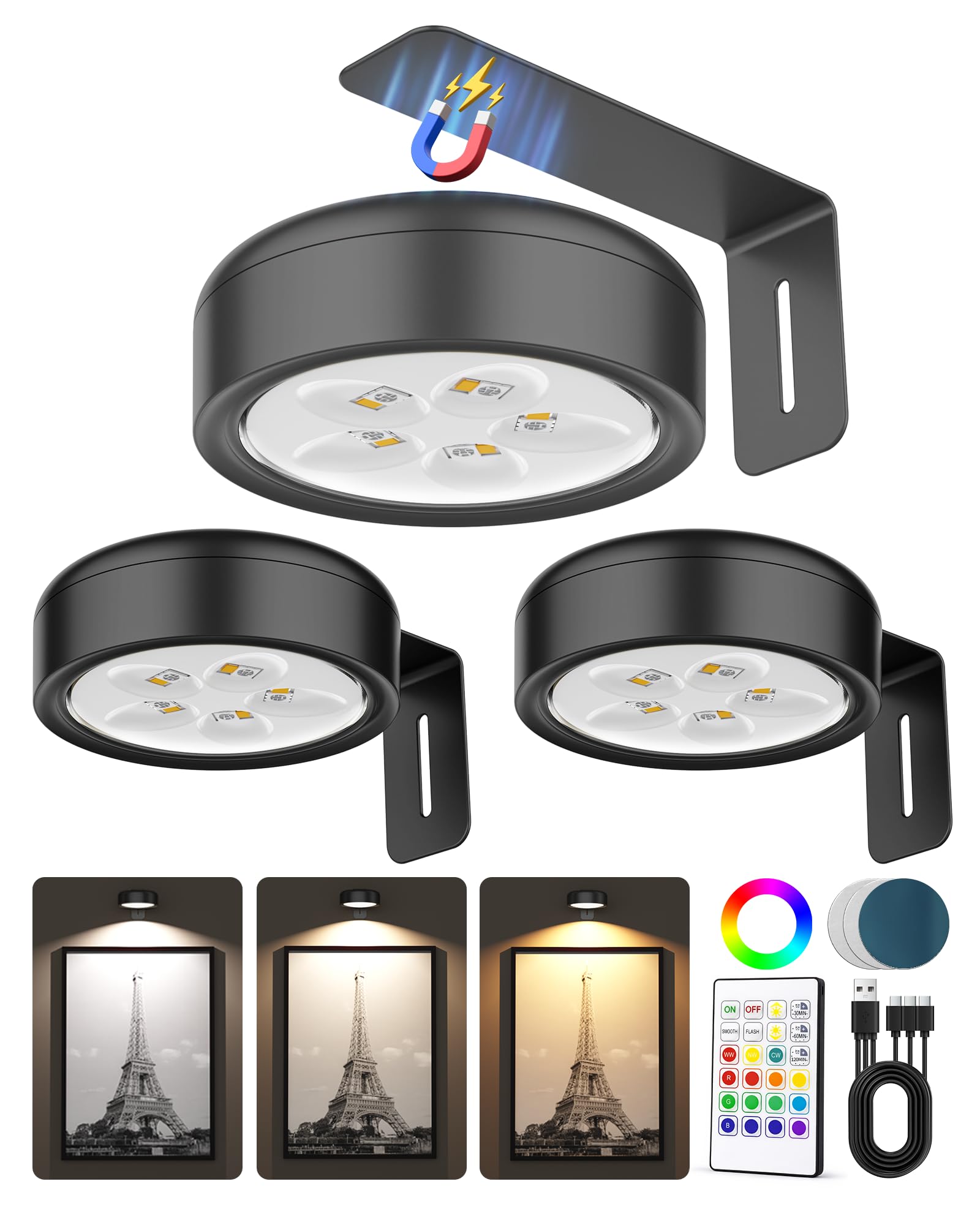 ERMTCTS vista frontal del pack de tres luces mostrando diseño compacto y utilidad