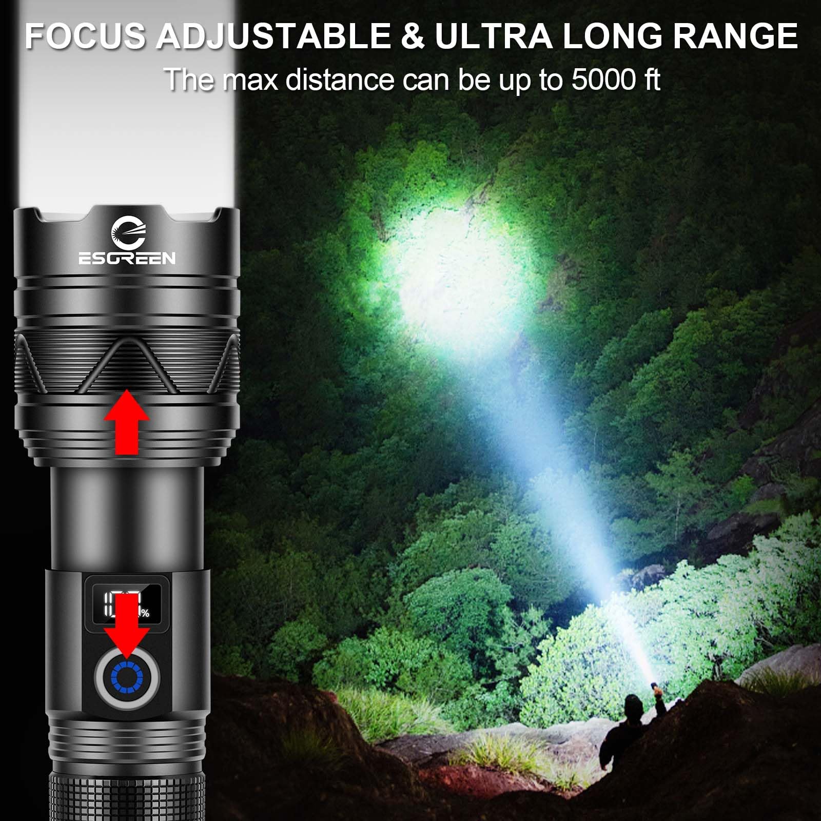 Esgreen mini UV 365nm en primer plano para inspección