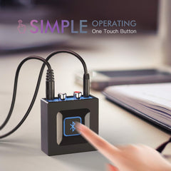 esinkin detalle de conectores RCA demostrando compatibilidad con receptores clásicos