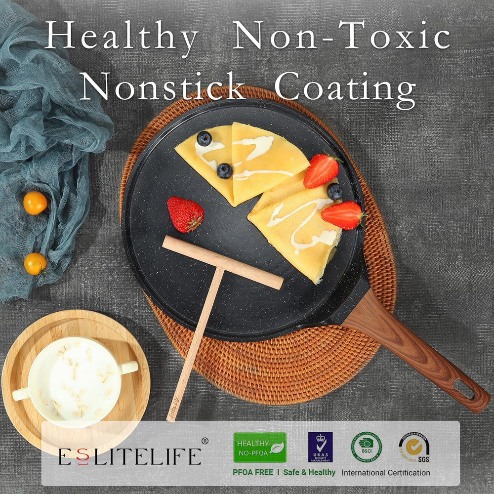 ESLITE LIFE sartén sobre placa de inducción demostrando compatibilidad y calor uniforme