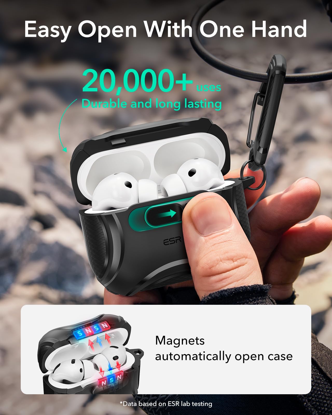 ESR fijada sobre cargador MagSafe sujeción segura
