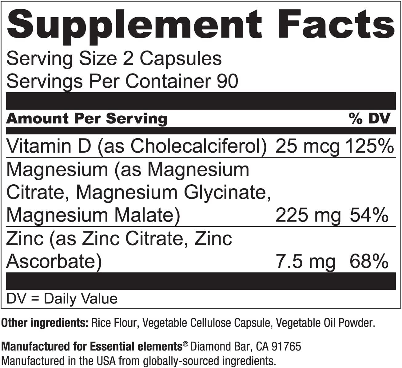 Hand holding capsule to show Essential Elements ease of daily use
