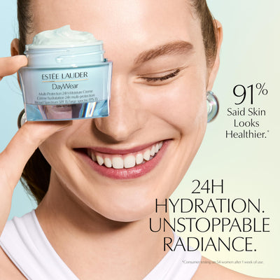 Estée Lauder open jar revealing creamy texture and deep hydration