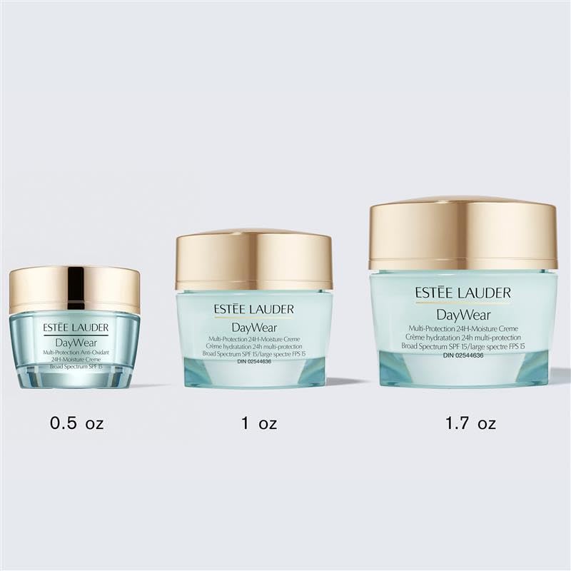 Estée Lauder jar in hand showing 1.7 oz scale and travel-friendly convenience