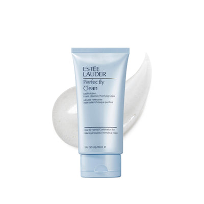 Estée Lauder front packaging showing jar and branding, highlights gentle cleansing