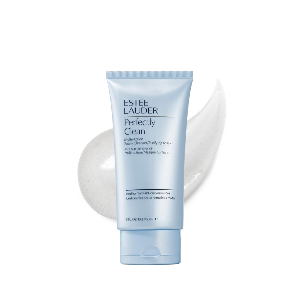 Estée Lauder front packaging showing jar and branding, highlights gentle cleansing