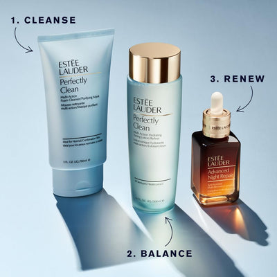 Estée Lauder label detail, emphasizes ingredient and usage clarity benefit