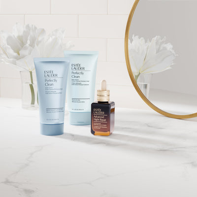 Estée Lauder 5 oz size comparison, communicates travel-friendly capacity benefit