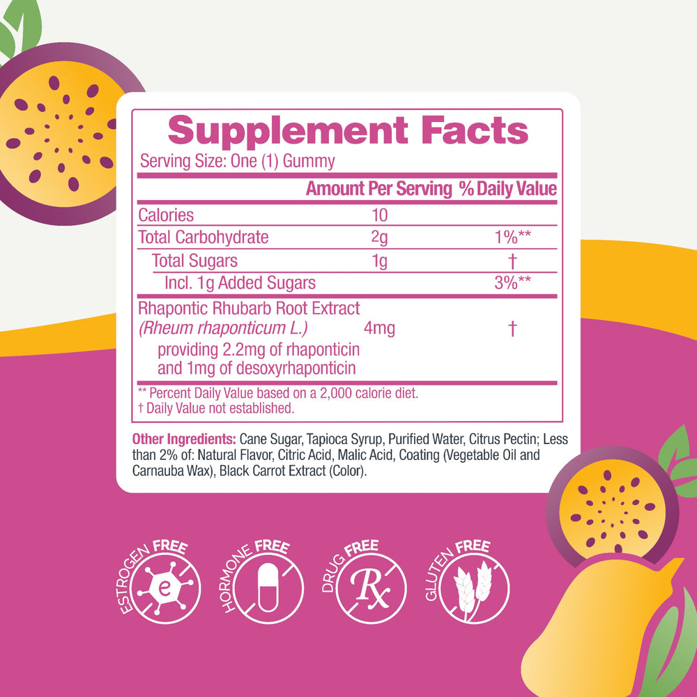 Etiqueta Estroven con lista de ingredientes principal y beneficios claros