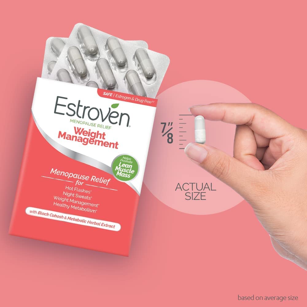 Detalle de la textura de la cápsula Estroven que sugiere ingredientes naturales