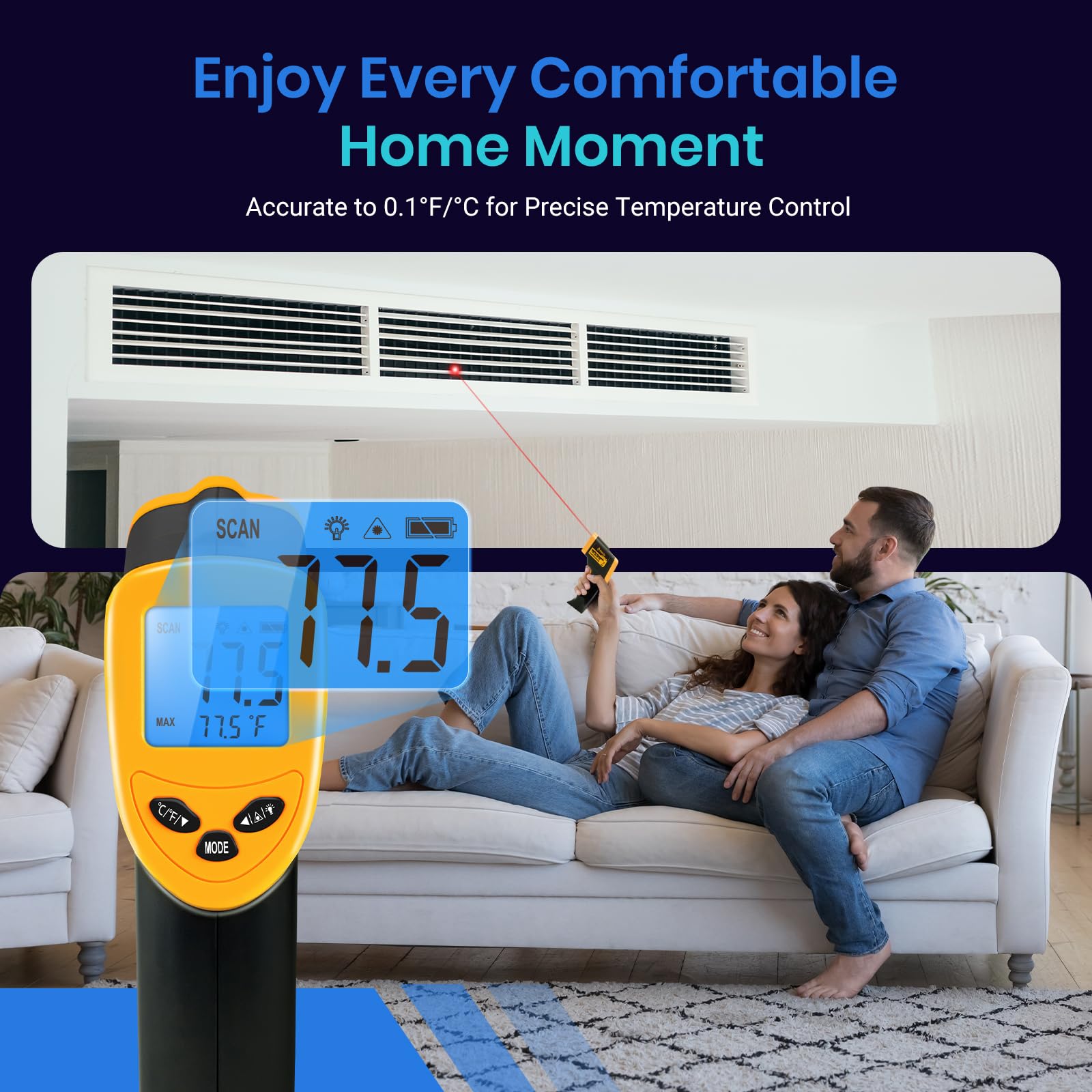 Etekcity agarre ergonómico que mejora el control y reduce la fatiga