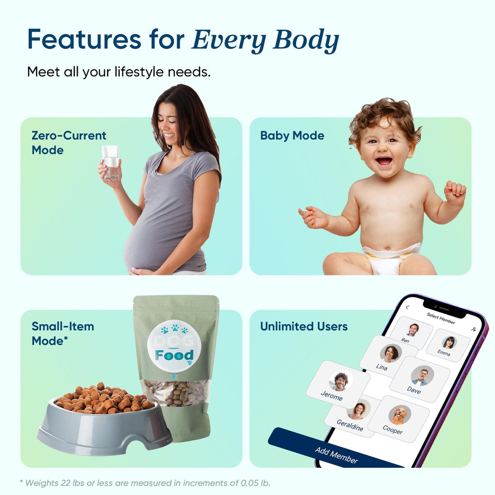 Etekcity modo bebé con adulto sujetando para pesaje seguro y cómodo