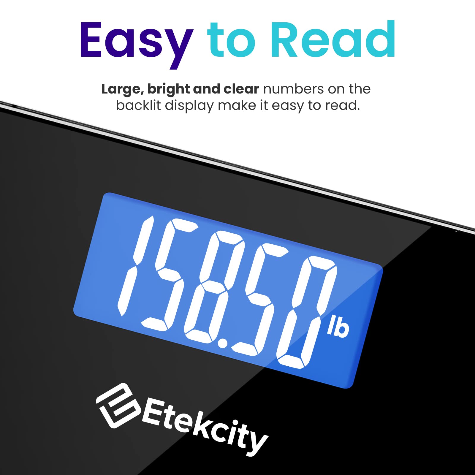Etekcity pantalla LCD grande mostrando lectura fácil y precisa