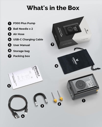 ETENWOLF P300 Plus función desinflado extrayendo aire, ajuste rápido