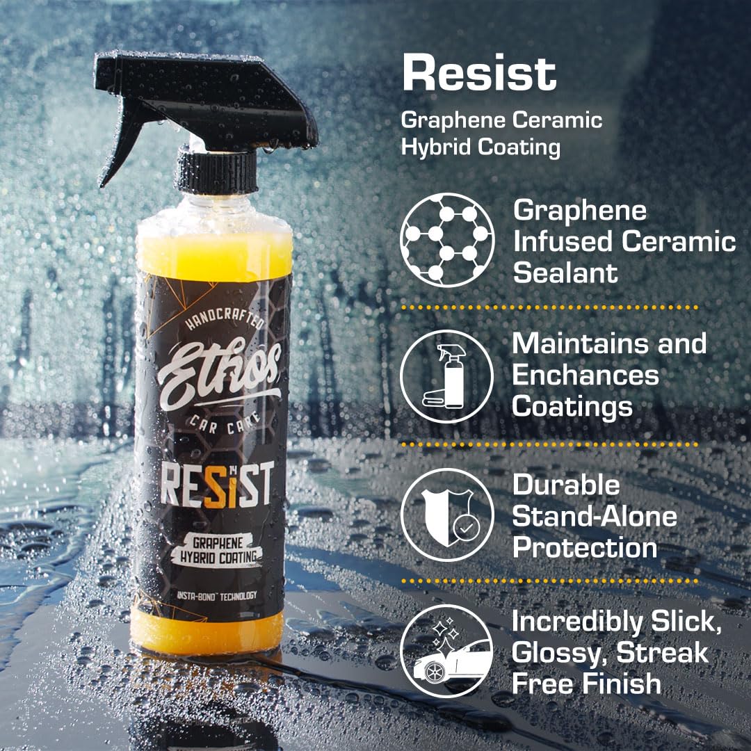 Ethos Handcrafted Car Care etiqueta con ingredientes y beneficios legibles