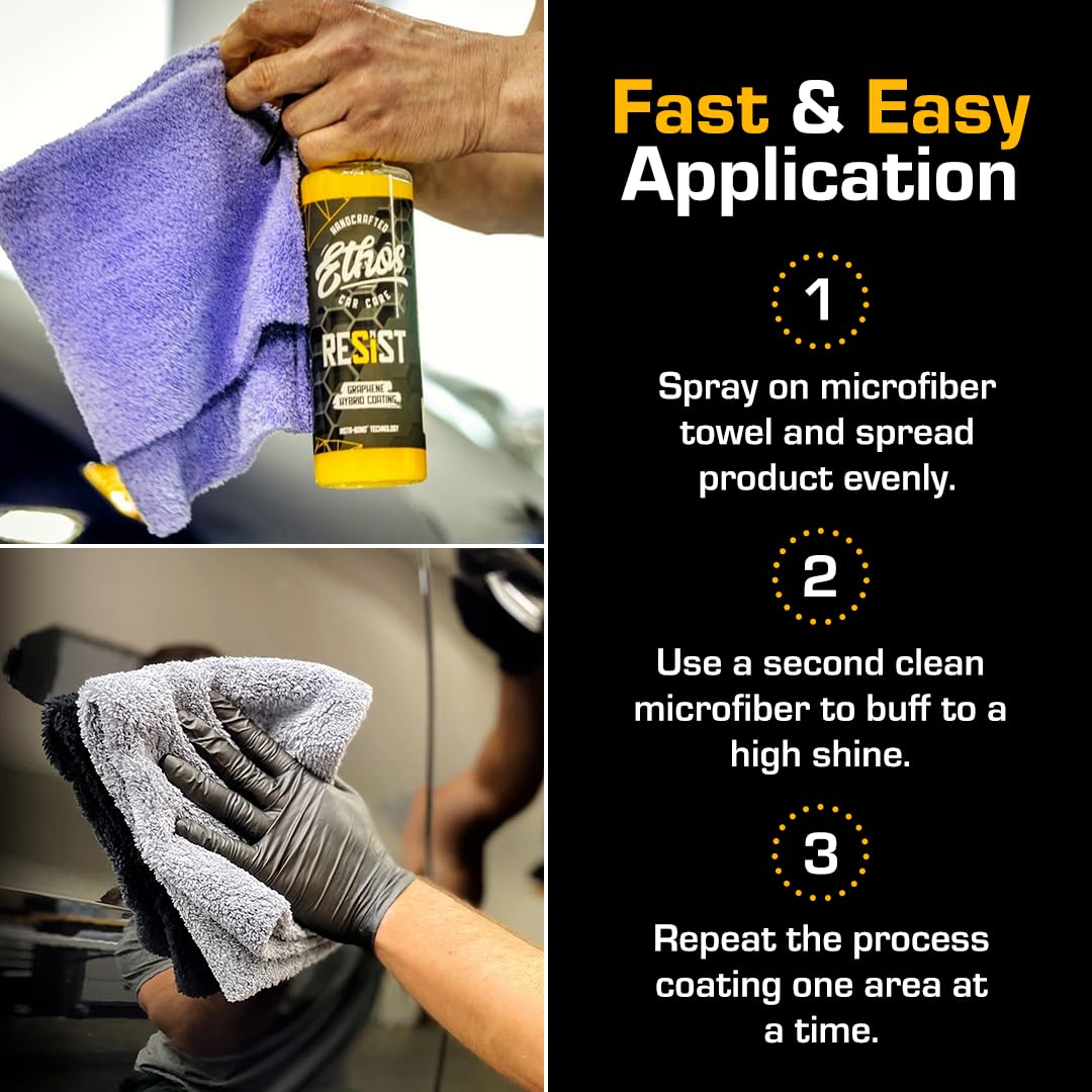 Ethos Handcrafted Car Care gotas repelidas por la capa hidrofóbica