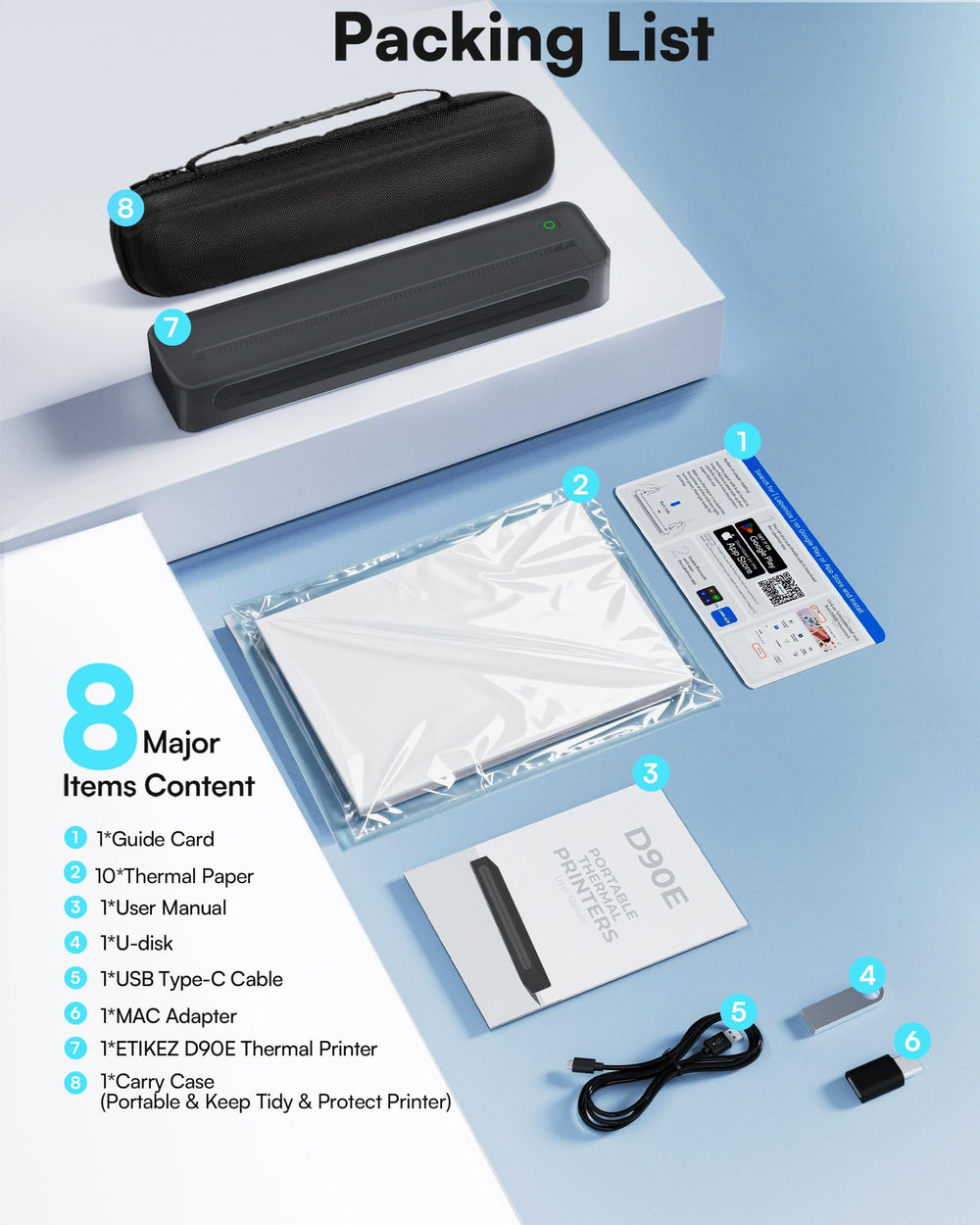 ETIKEZ D90E paired with smartphone via Labelnize app for wireless convenience
