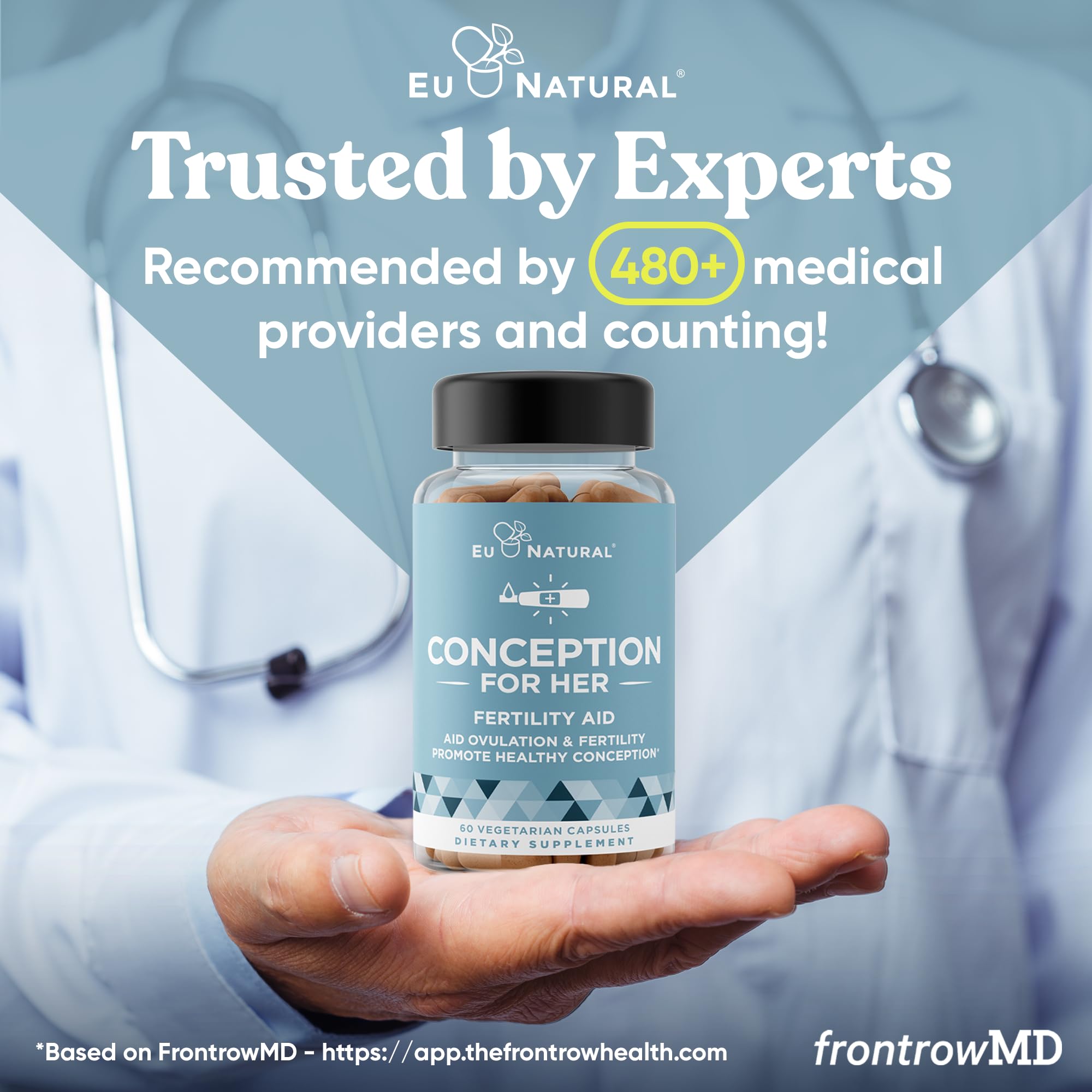 Eu Natural ingredientes clave myo-inositol, vitex y folato resaltados