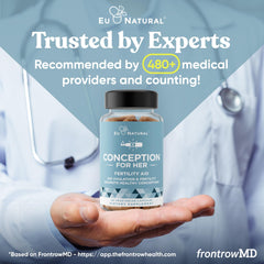 Eu Natural ingredientes clave myo-inositol, vitex y folato resaltados