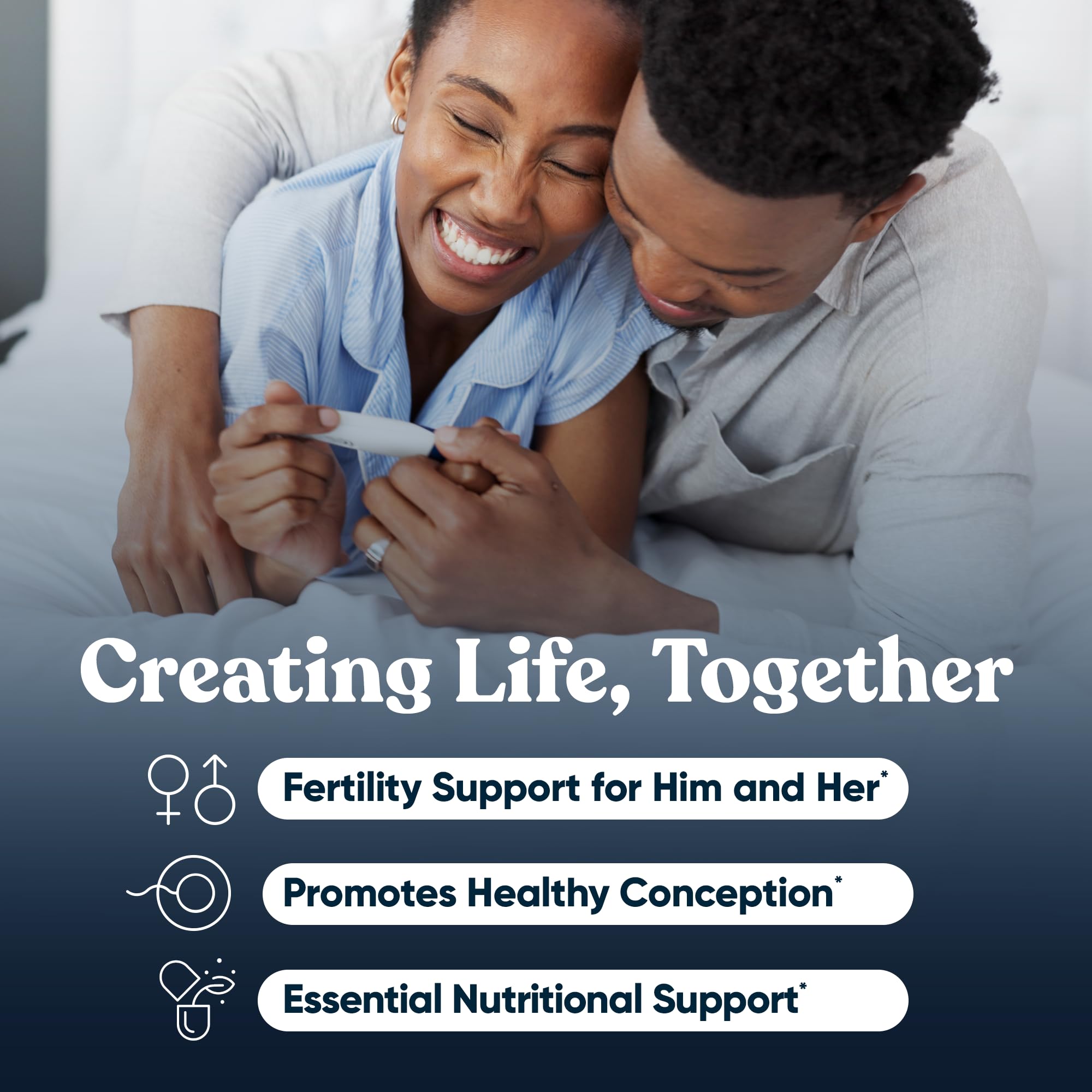 Eu Natural Conception for Him label close-up showing zinc and ashwagandha benefits