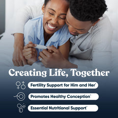 Eu Natural Conception for Him label close-up showing zinc and ashwagandha benefits