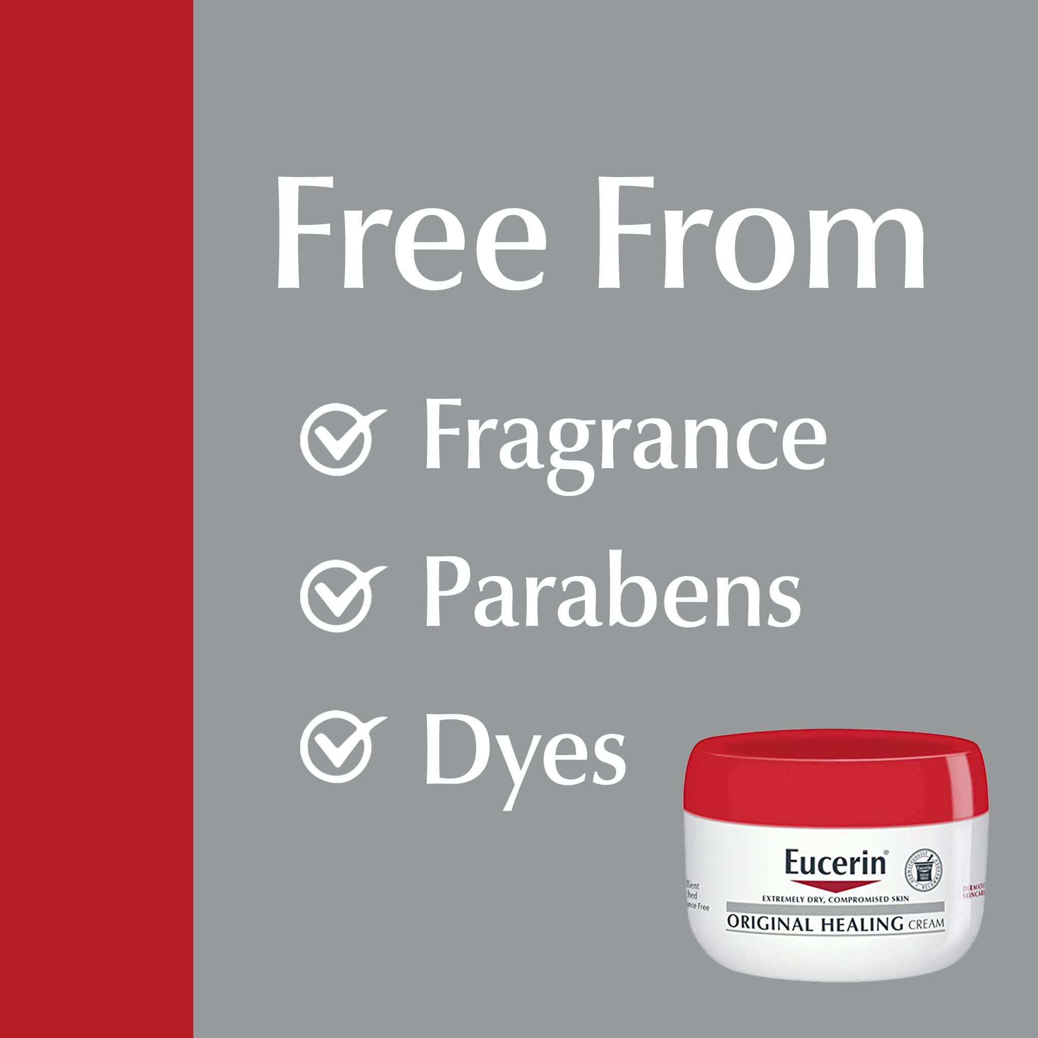 Eucerin comparación de tamaño con mano para referencia de volumen