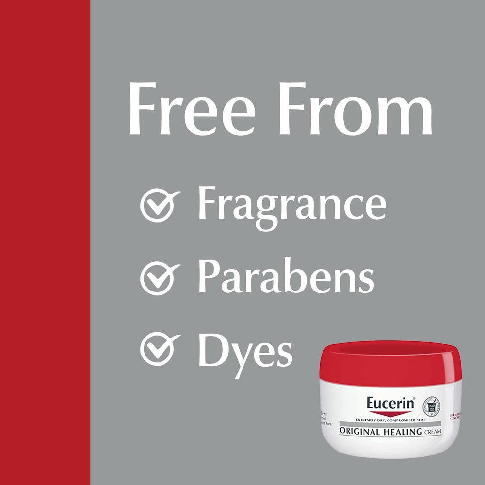 Eucerin comparación de tamaño con mano para referencia de volumen