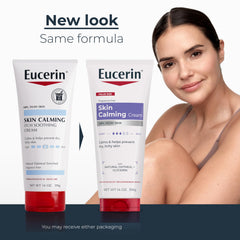 Primer plano de la textura cremosa de Eucerin mostrando absorción rápida y acabado no graso