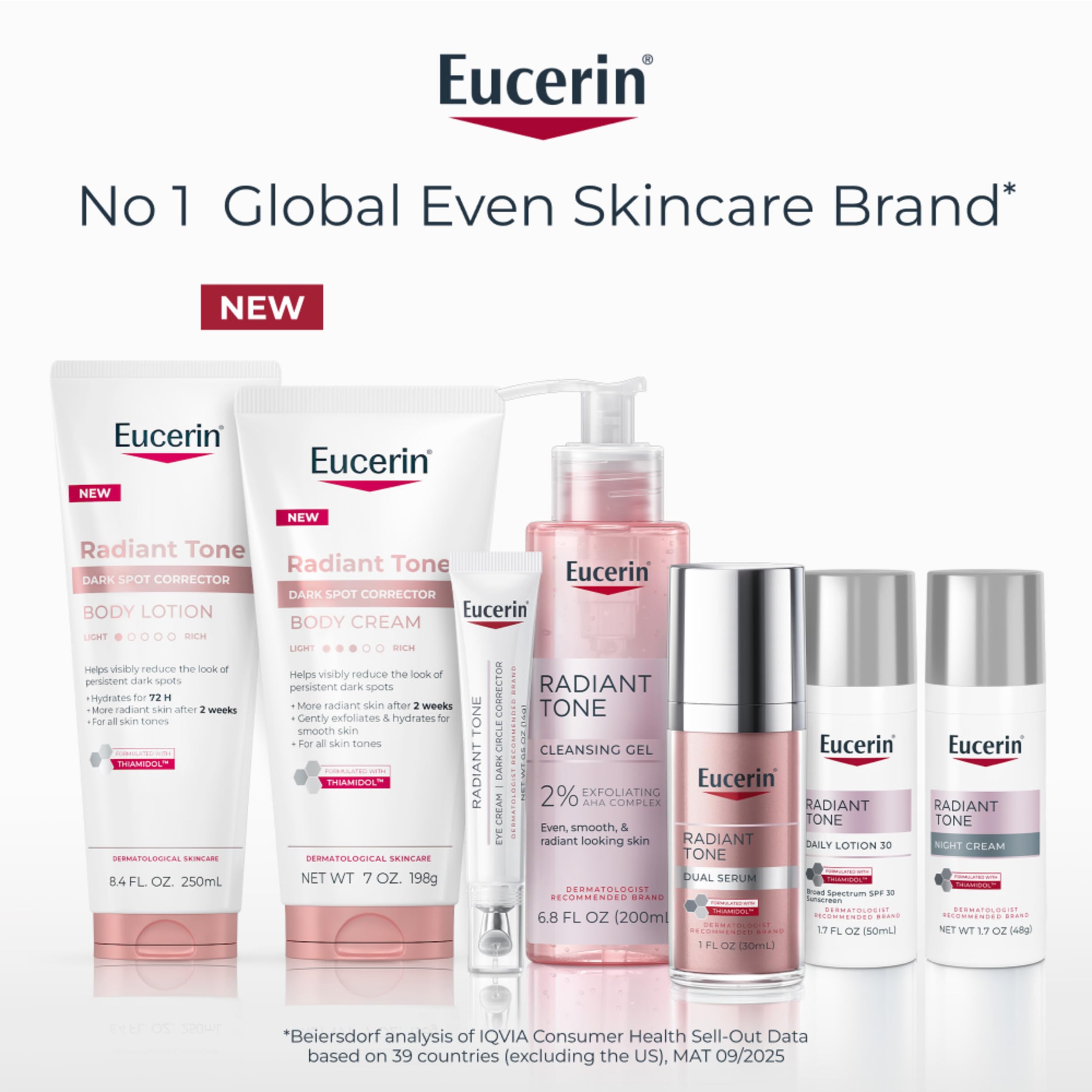 Eucerin primer plano de etiqueta y cierre que garantiza seguridad