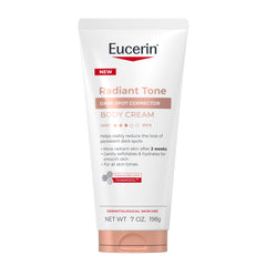 Eucerin tubo frontal mostrando el producto y beneficios visible