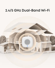 eufy Security Chime 2 plugged into wall outlet in living room for better home coverage