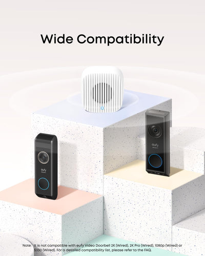 eufy Security Chime 2 side profile highlighting slim form factor for flexible positioning