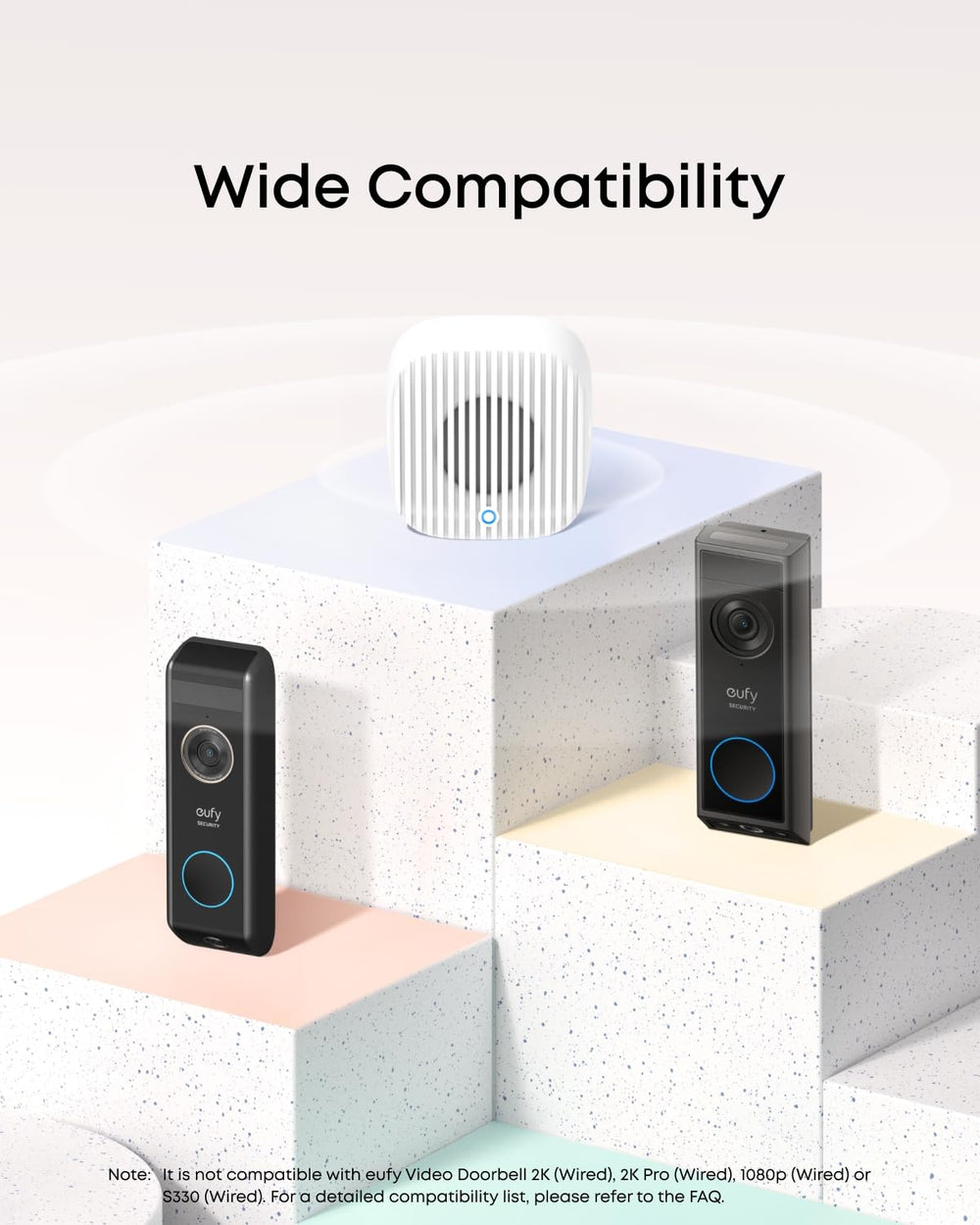 eufy Security Chime 2 side profile highlighting slim form factor for flexible positioning