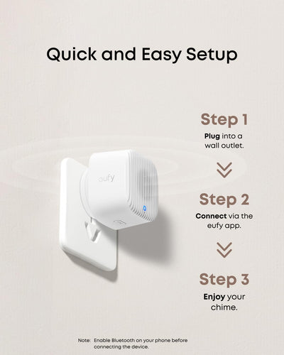 eufy Security Chime 2 beside eufy video doorbell illustrating seamless pairing benefit