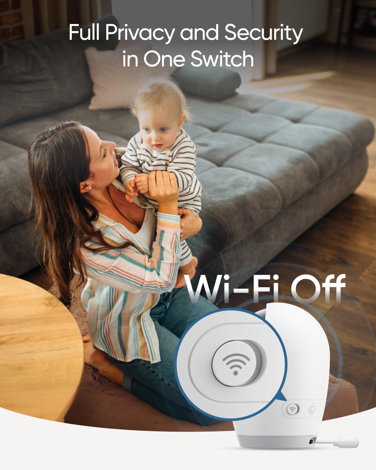 eufy Security E21 placed in nursery showing travel friendly and secure monitoring