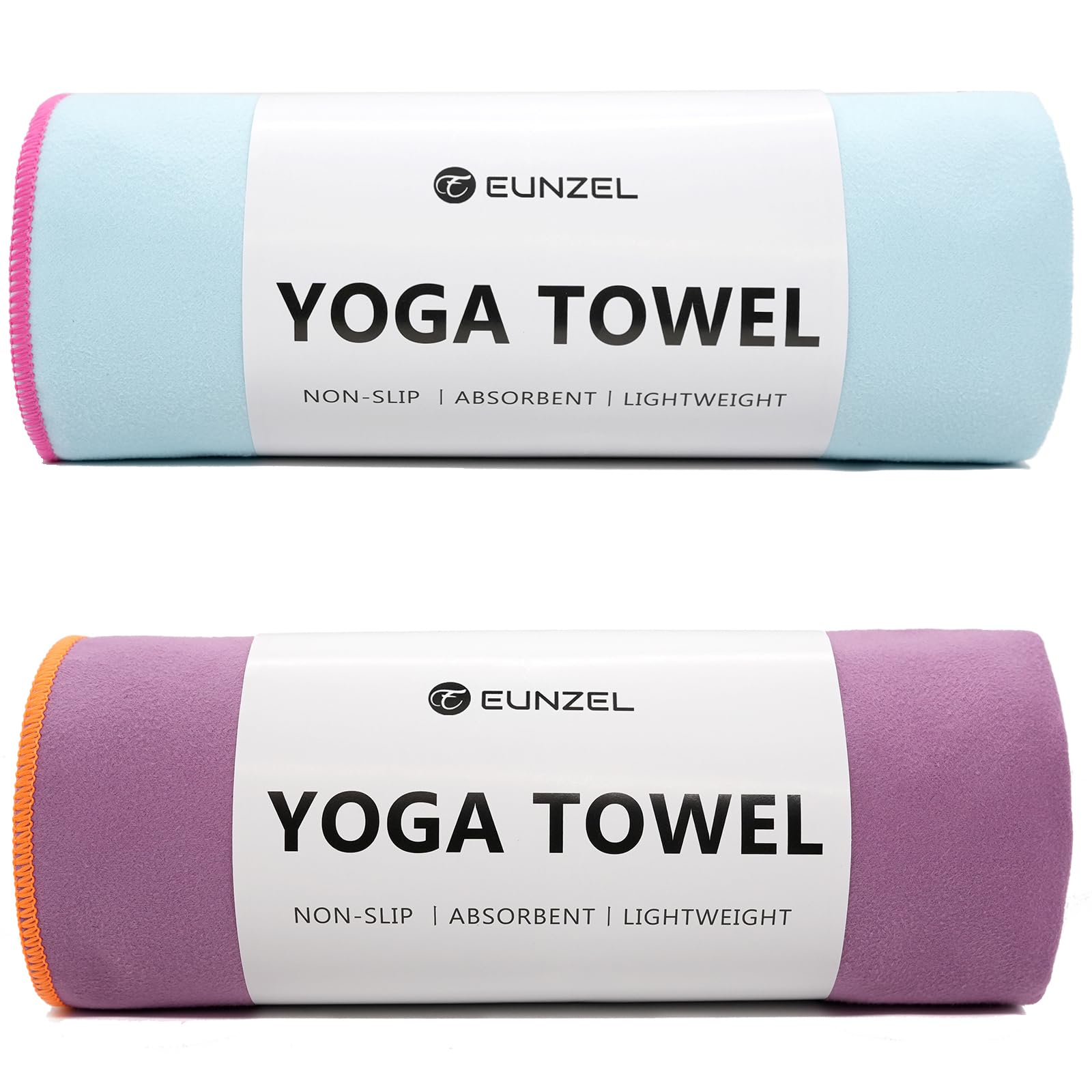 Eunzel empaque frontal mostrando las dos toallas y beneficios absorbentes
