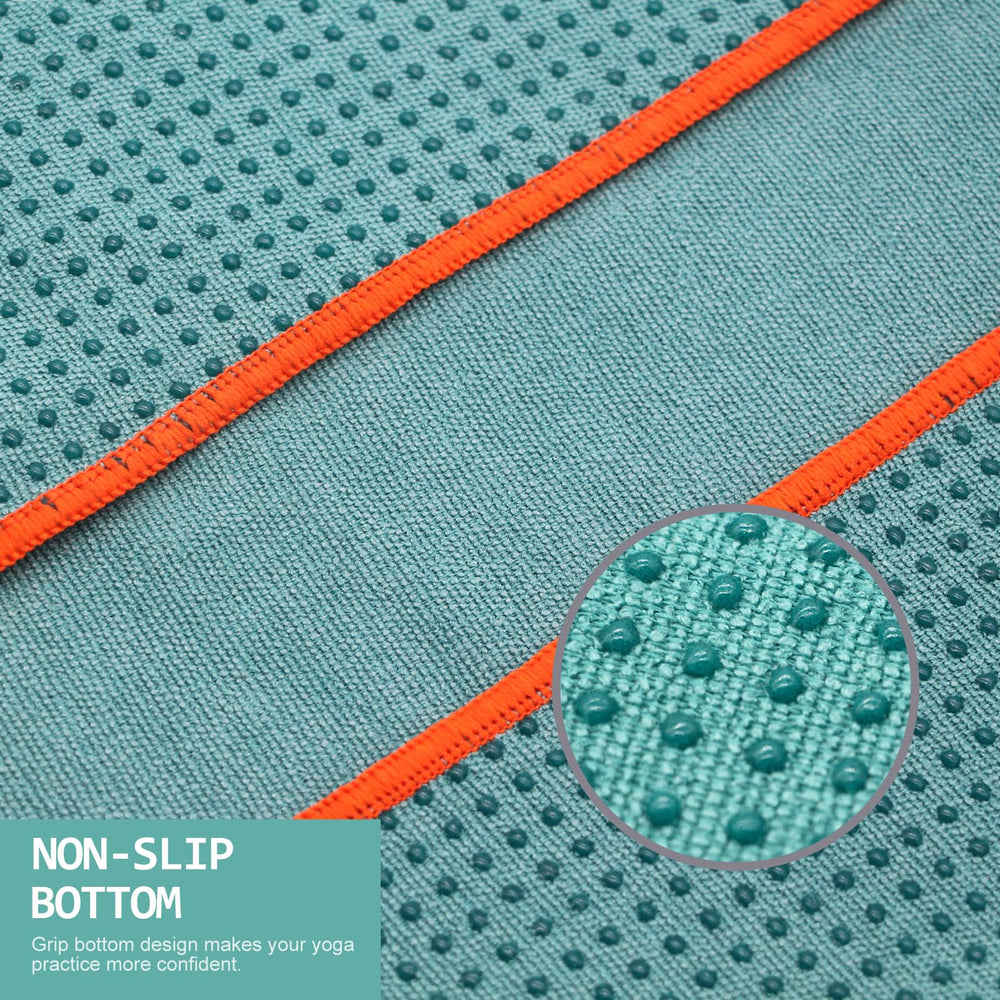 Eunzel full-length towel on mat demonstrating stable practice surface
