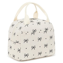 EurCross vista frontal del bolso crema con lazo, elegante y práctico