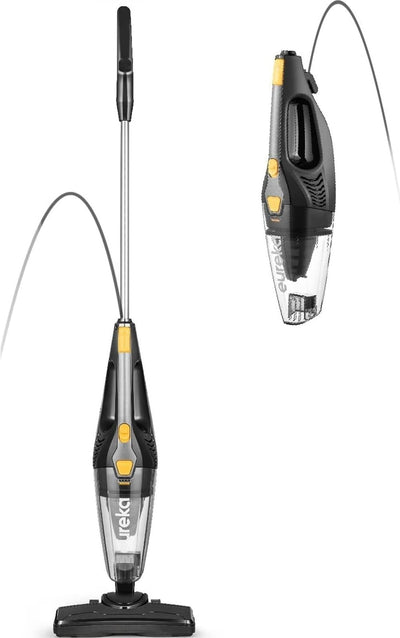 Eureka Blaze front view showing stick vacuum and control benefits