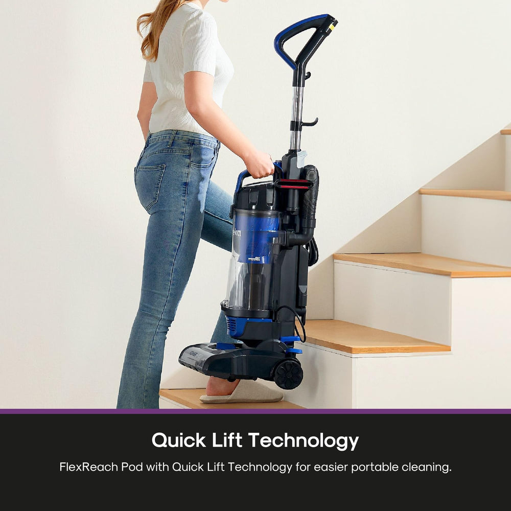 Eureka PowerSpeed in use on carpet extracting embedded dirt for deeper clean