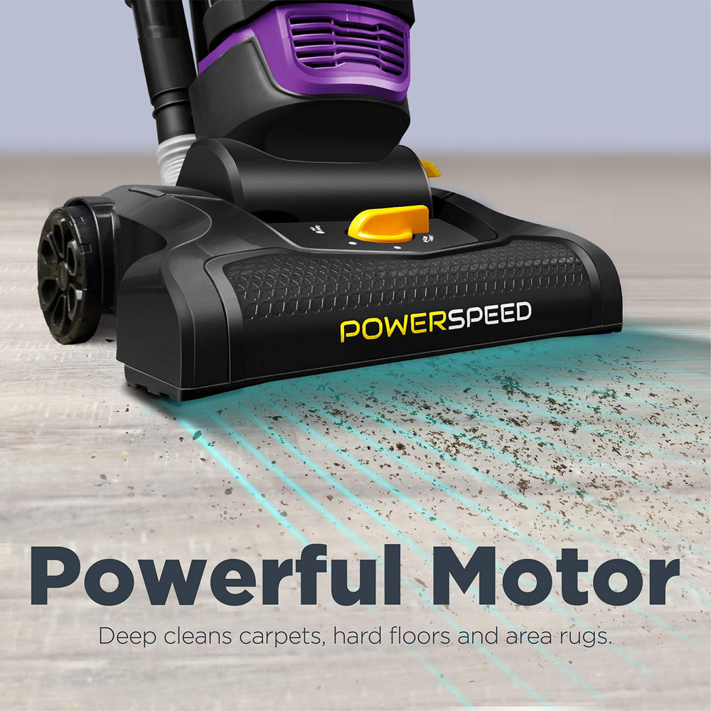 Eureka brush roll and 12.6-inch wide nozzle showing fast floor coverage benefit