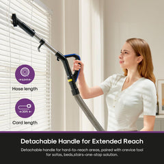 Eureka PowerSpeed onboard accessories stored for convenient above-floor cleaning
