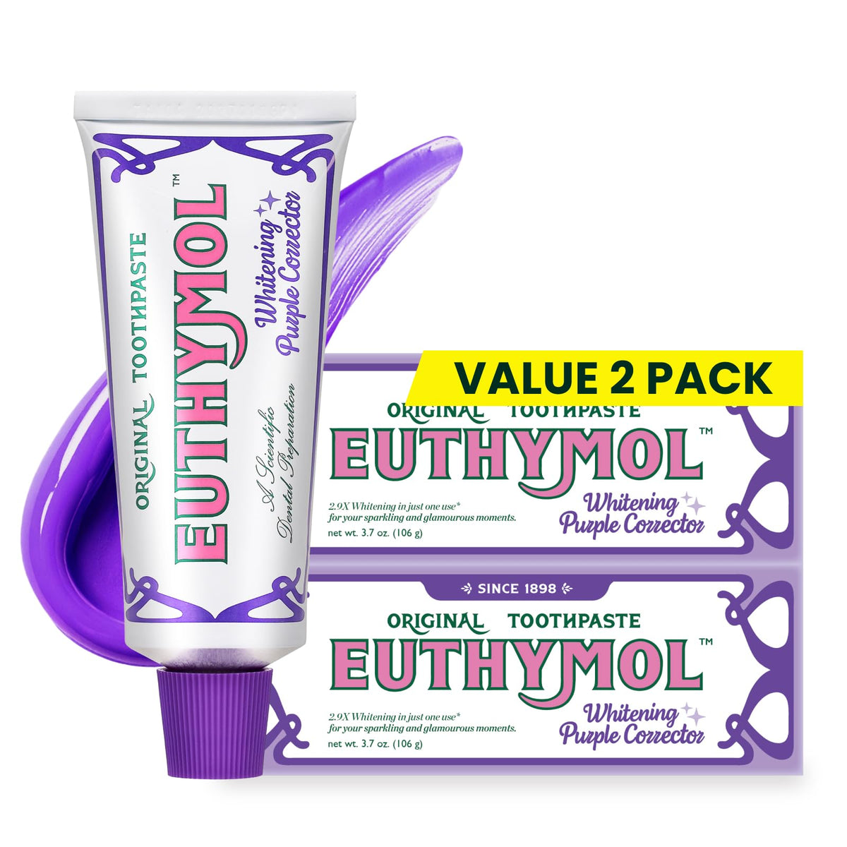 Euthymol frente del empaque mostrando diseño y beneficios