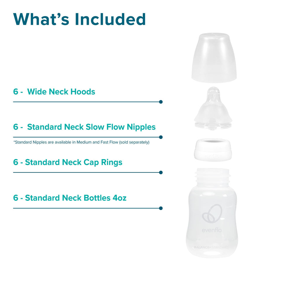 Evenflo bottle in caregiver hand demonstrating comfortable feeding