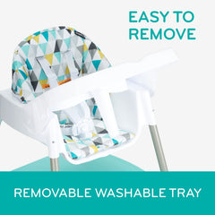Evenflo detachable tray removed for quick cleaning and convenience