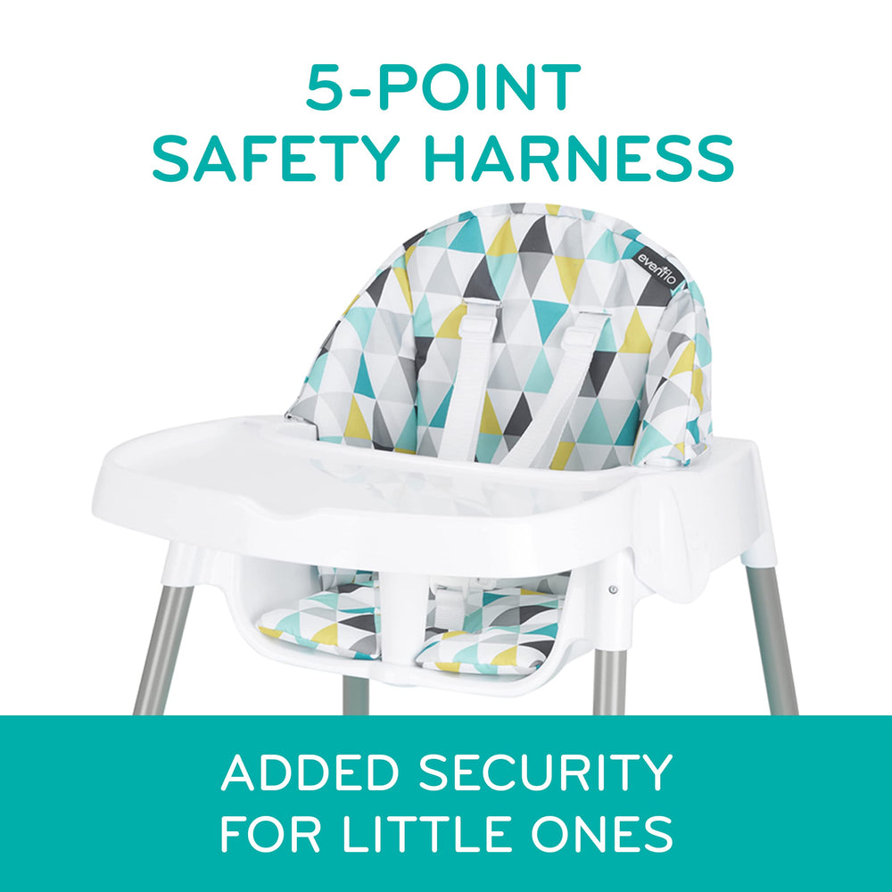 Evenflo seat in infant mode with tray for comfortable feeding support