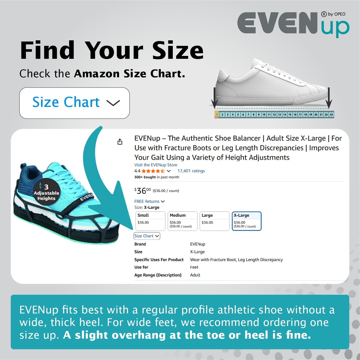 EVENup stacked height inserts close-up for customizable lift
