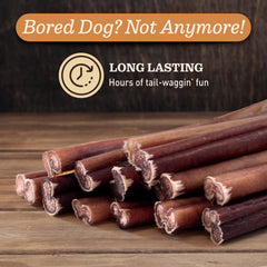 EVER FARM bully stick junto a una regla, comparación de 12 pulgadas clara y útil